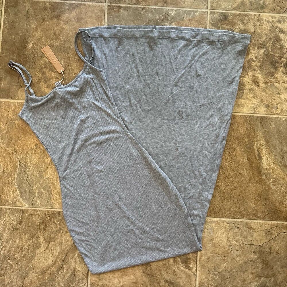 Skims Soft Lounge Long Slip Dress Heather Gray Size Small - Picture 2 of 10